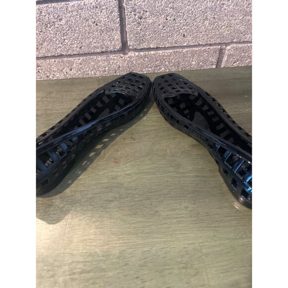 Jeffrey Campbell Womens SUNNIE Black Jelly Flats Woven Design Size 7 Square Toe - Picture 6 of 9